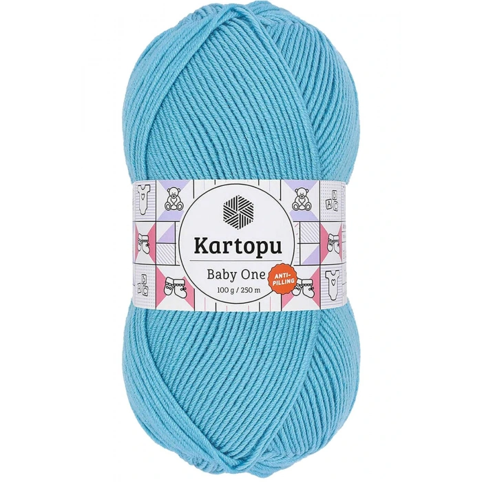 1 Adet Baby One Tüylenmeyen El Örgü İpi Yünü Turkuaz K576