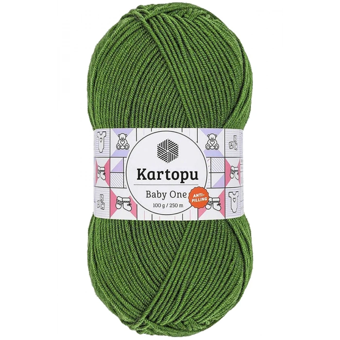 1 Adet Baby One Tüylenmeyen El Örgü İpi Yünü Yeşil K1391