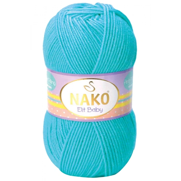 1 Adet Elite Baby El Örgü İpi Tüylenmeyen Bebek Yünü Turkuaz 3323