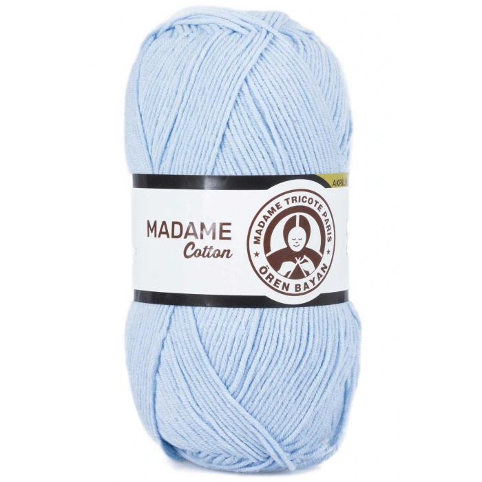 1 Adet Madame Cotton El Örgü İpi Yünü 100 gr 014 Bebe Mavi
