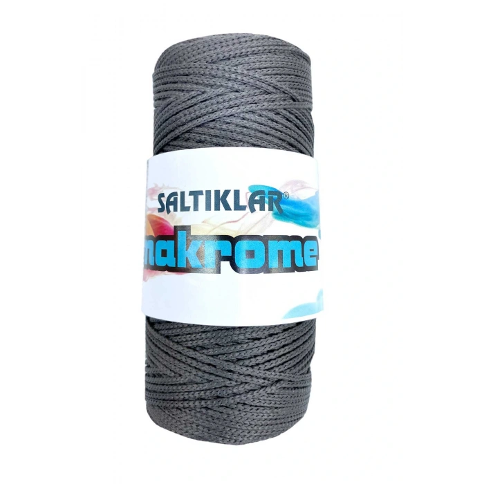 1 Adet Polyester Makrome İpi 420 Koyu Gri 100 gr