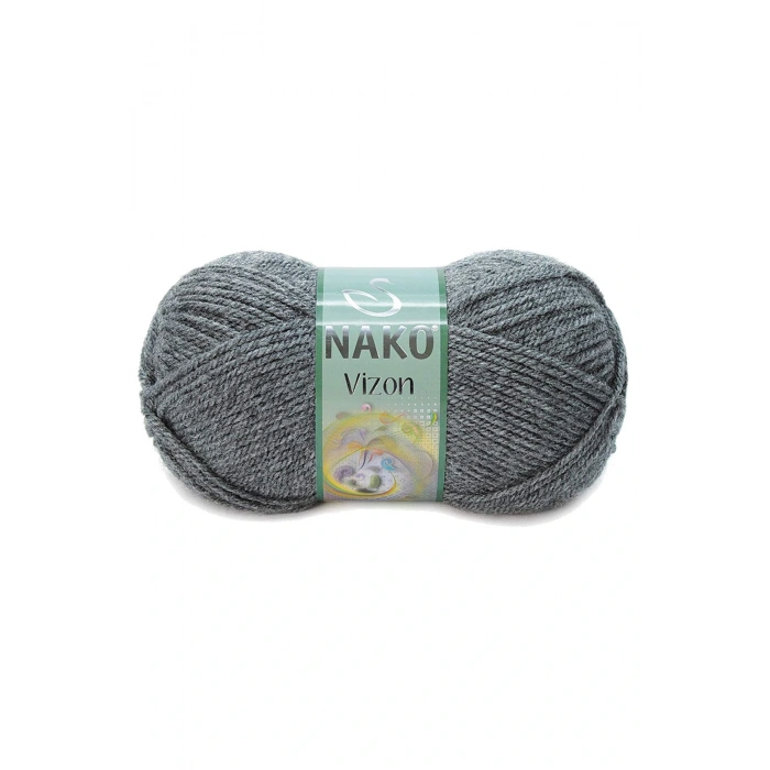1 Adet Vizon Premium Akrilik El Örgü İpi Yünü Renk No:193 Loş Gri