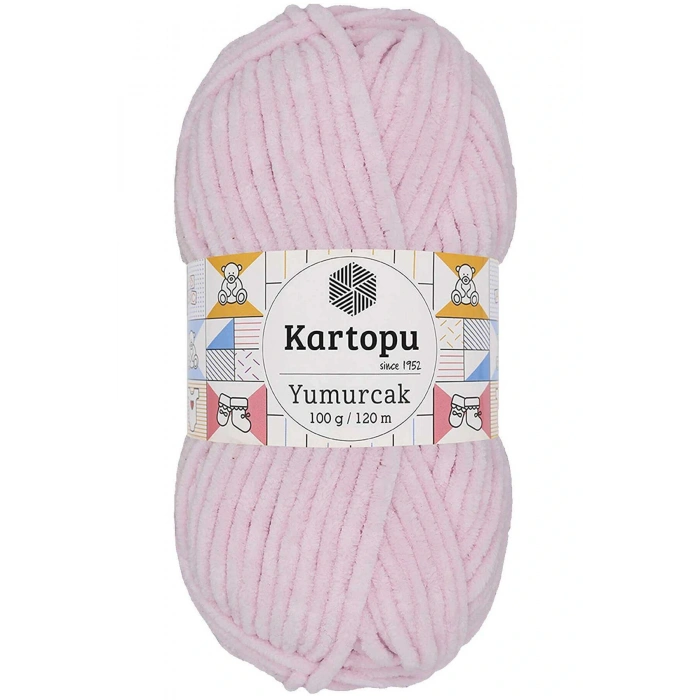 1 Adet Yumurcak Kadife El Örgü İpi Toz Pembe K1562