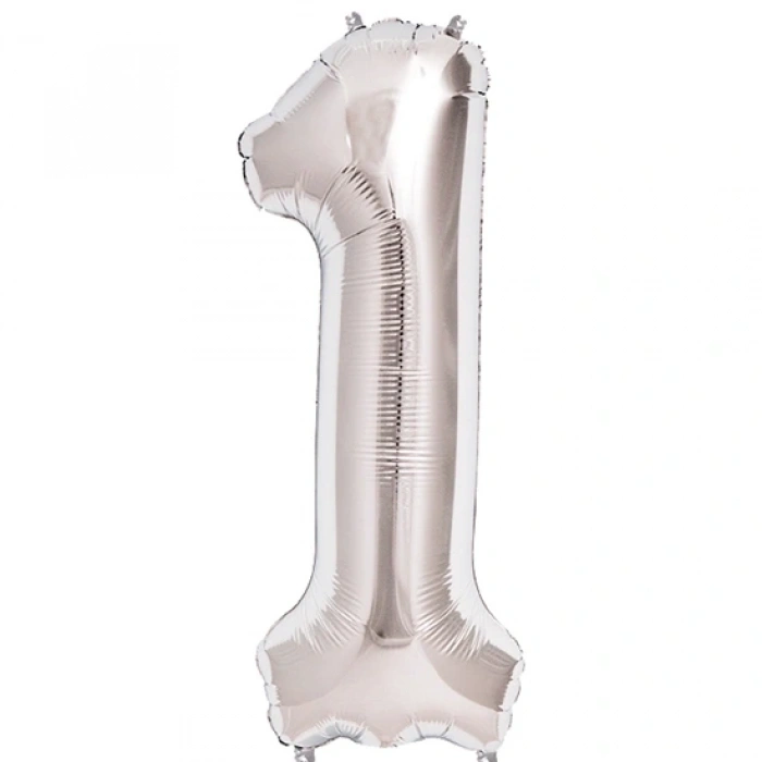 1 Rakam Folyo Balon Gümüş  40 İnç