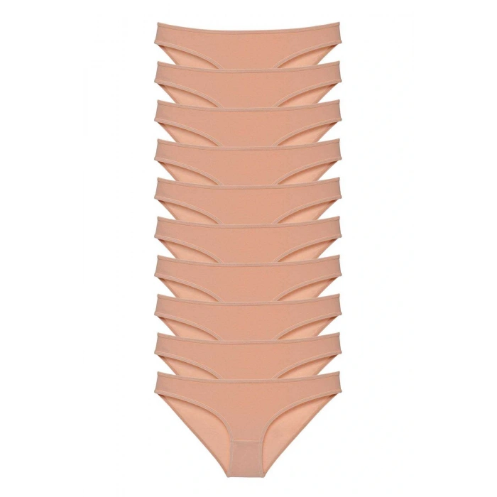 10 adet Süper Eko Set Likralı Kadın Slip Külot Ten