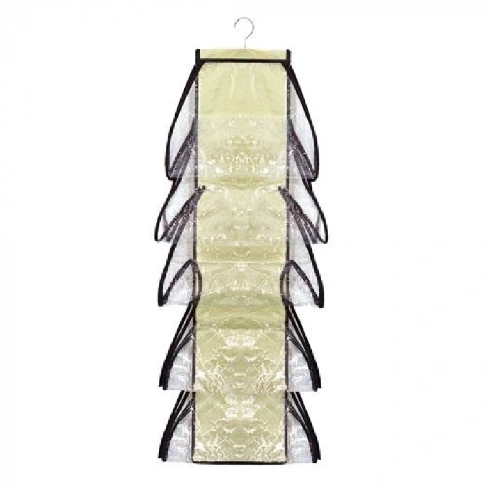 10 Bölmeli Dolap İçi Şeffaf Çanta Organizeri