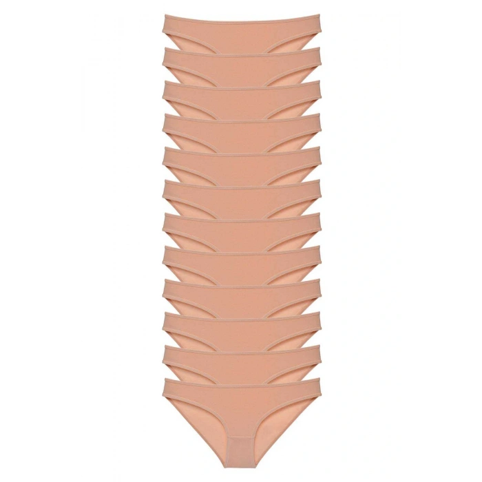 12 adet Süper Eko Set Likralı Kadın Slip Külot Ten