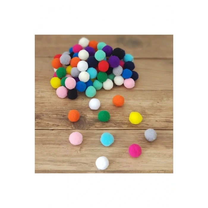 12mm Renkli Karışık Yumuşak Ponpon Peluş 200 Adet