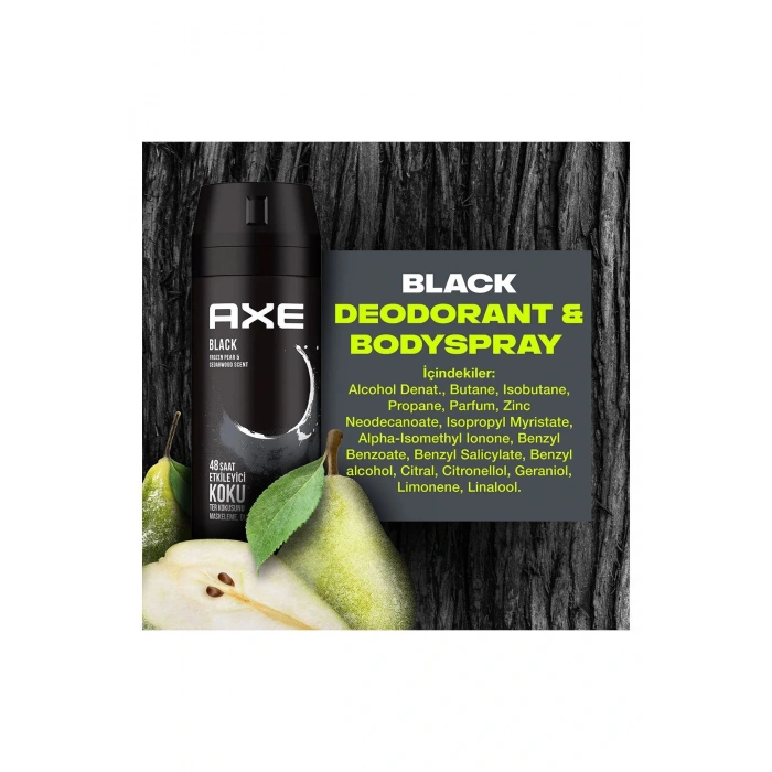 2 Adet Axe Erkek Deodorant & Bodyspray Black 48 Saat Etkileyici Koku Vücut Spreyi 150 ml