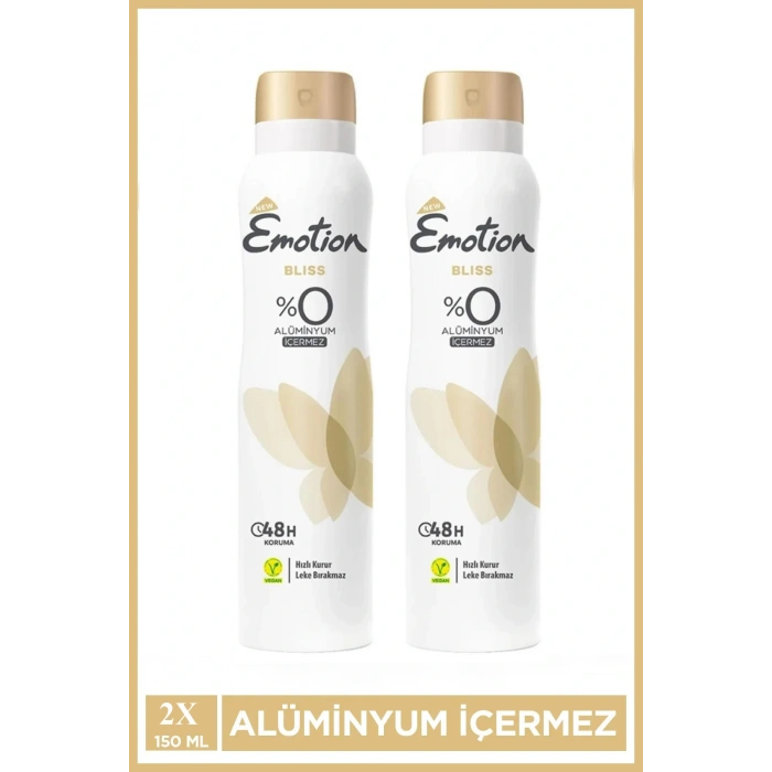 2 Adet Emotion Bliss Kadın Vegan Deodorant 150 Ml Hızlı Kurur , Leke Bırakmaz