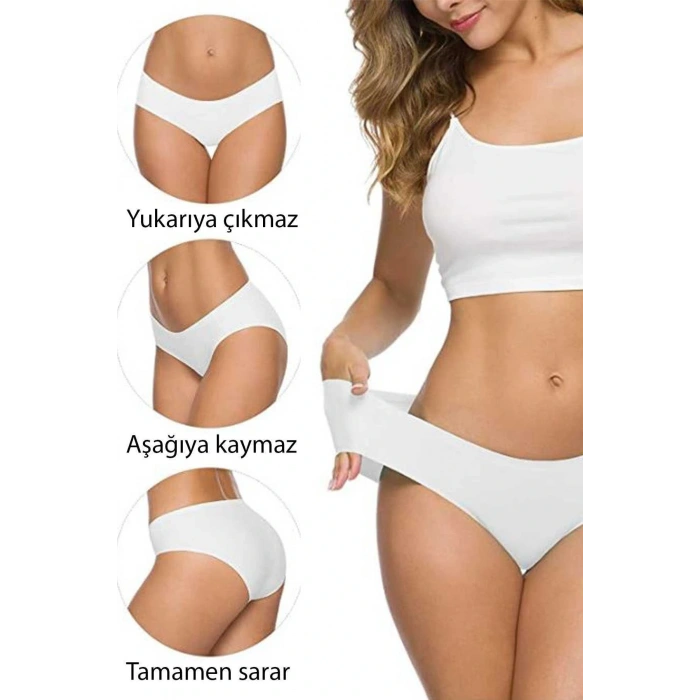 2 Adet Kadın Dikişsiz Lazer Kesim Esnek İz yapmayan Külot S5