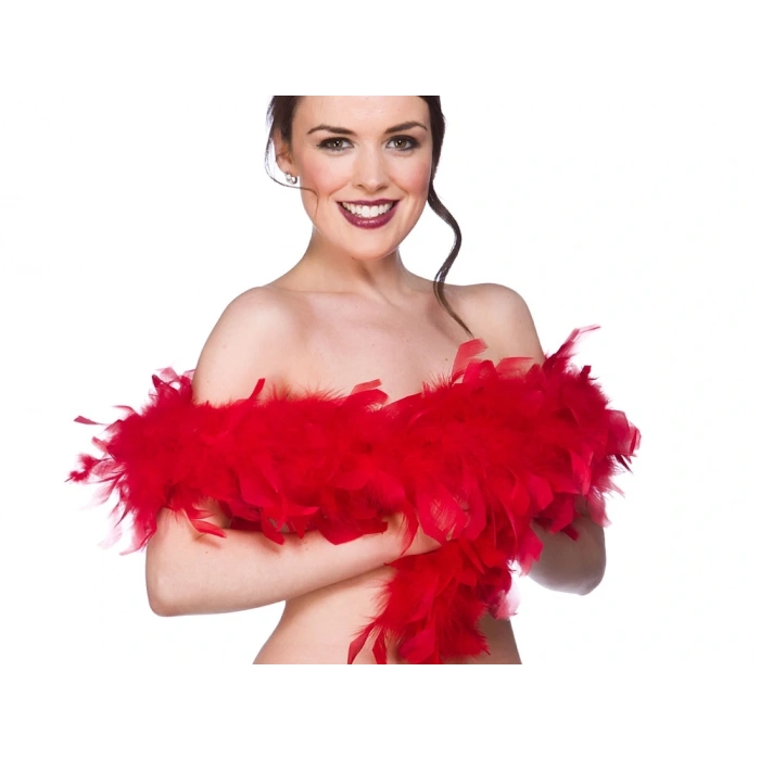 2 Metre Boa Tüy Otriş - Kırmızı