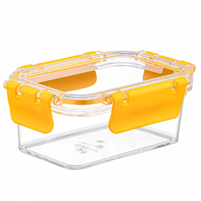 3 Adet Akrilik Saklama Kabı Vakumlu Dikdörtgen Erzak Bakliyat Kabı - 375 Ml