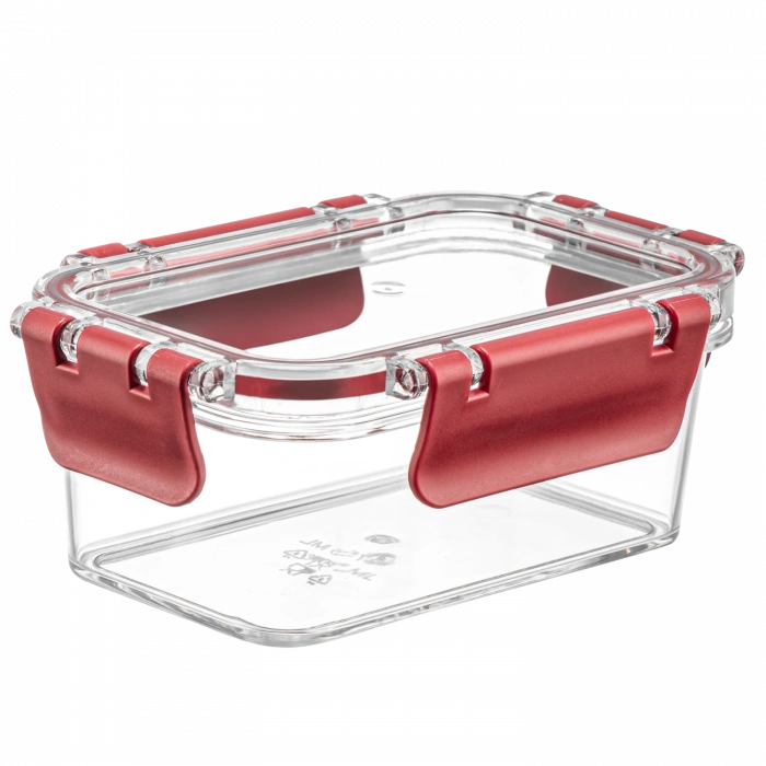 3 Adet Akrilik Saklama Kabı Vakumlu Dikdörtgen Erzak Bakliyat Kabı - 375 Ml