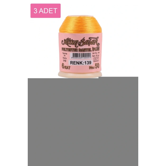 3 Adet Altınbaşak Oya ve Dantel İpi 20 gr - Royaleks - No: 139