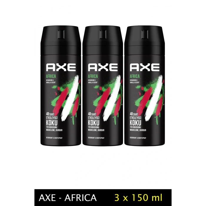 3 Adet Axe Africa Erkek Deodorant Sprey 150 ml