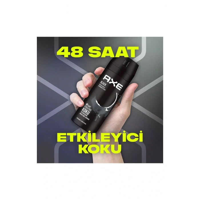 3 Adet Axe Erkek Deodorant & Bodyspray Black 48 Saat Etkileyici Koku Vücut Spreyi 150 ml