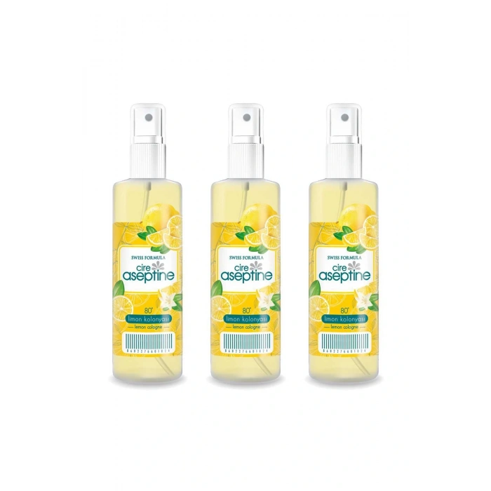 3 Adet Limon Kolonyası  Ev Ofis Pratik Kullanım Sprey 100ml