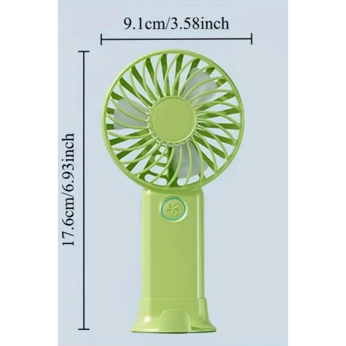 3 Hız Kademeli Şarjlı Sessiz El Vantilatörü Telefon Tutucu Özellikli El Masa Fanı