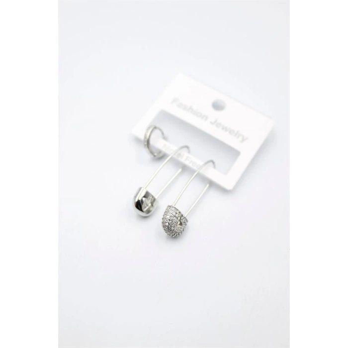 3lü Filkete Küpe - Gümüş