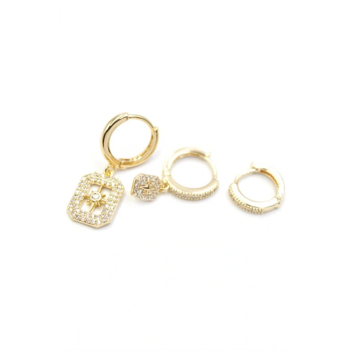 3lü Kutup Yıldızı Küpe - Altın