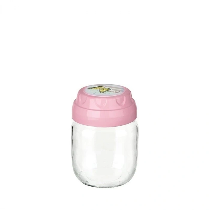 3lü Set Vintage Dekoratif Desenli Cam Kavanoz 425ml - 14,3 Oz