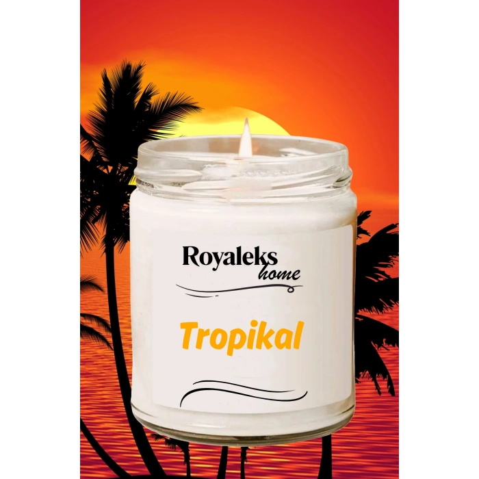 4 Adet Doğal Özel Seri Kokulu Dekoratif Kavanoz Mum 4X210 cc - Tropikal Set - RYL
