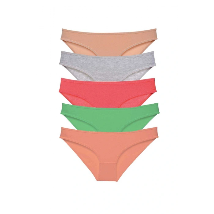 5 adet Eko Set Likralı Kadın Slip Külot Soft Renkler