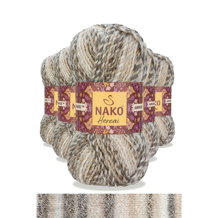 5 Adet Hercai Ebruli Hırka Kazak Atkı Bere El Örgü İpi Yünü 7309