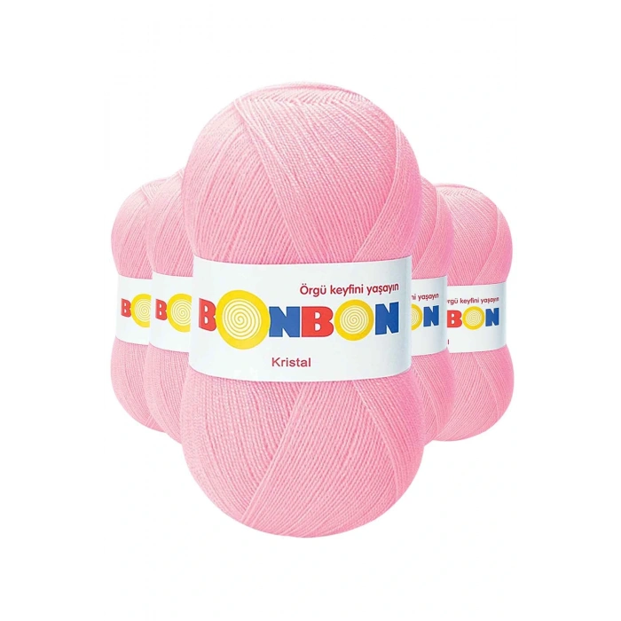 5 Adet Kristal El Örgü Lif İpi Şeker Pembe 98588