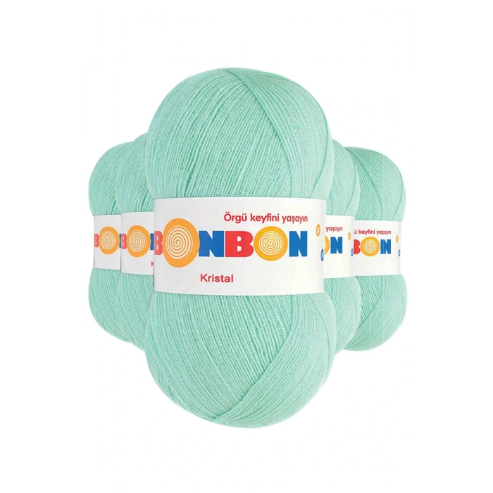 5 Adet Kristal El Örgü Lif İpi Su Yeşili 98329