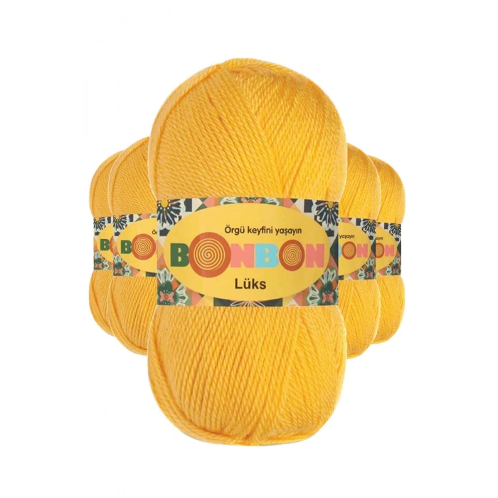 5 Adet Lüks Patik İpi Yünü Sarı 98289