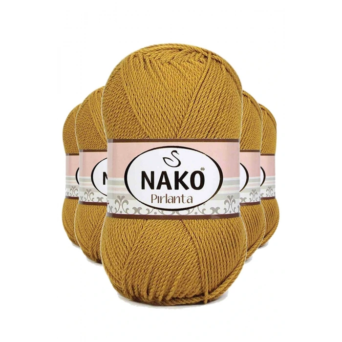 5 Adet Pırlanta Amigurumi El Örgü İpi Yünü Altın 6706