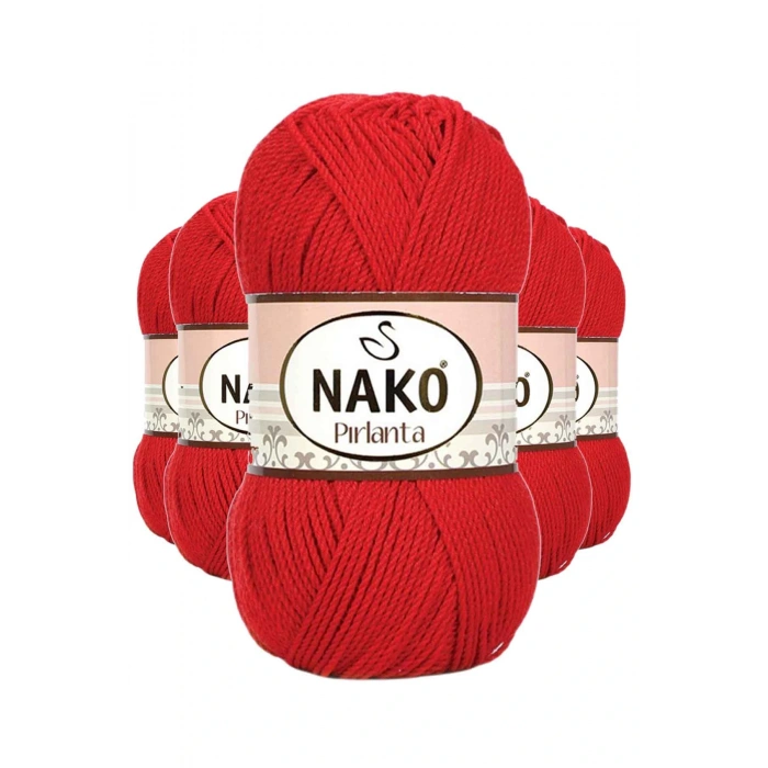 5 Adet Pırlanta Amigurumi El Örgü İpi Yünü Gelincik Kırmızı 6741