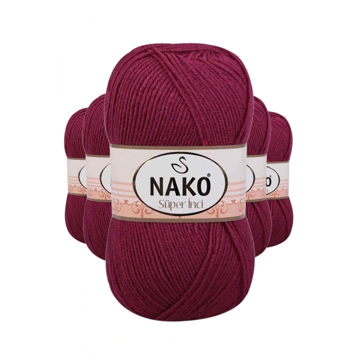 5 Adet Süper İnci El Örgü İpi 100 gr Vişne Çürüğü 2187