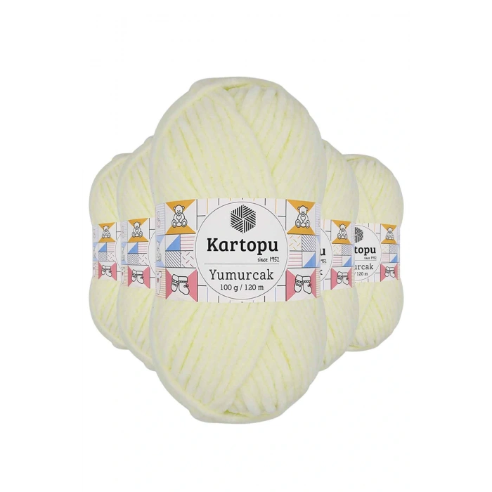 5 Adet Yumurcak Kadife El Örgü İpi Krem K335