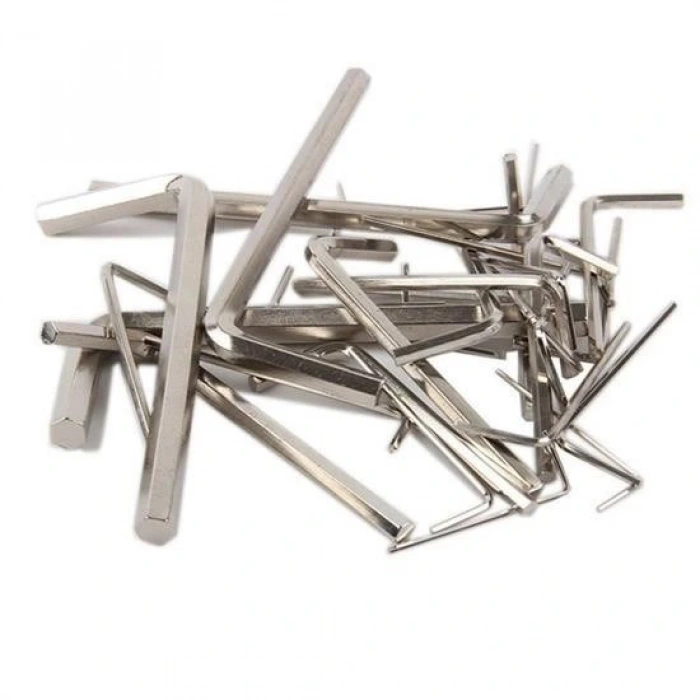 9 Parça Çelik Alyan Seti Kısa Düz Köşe Alyan Anahtar Takımı