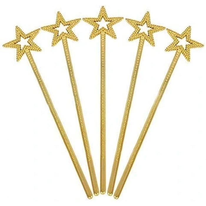 Altın Renk Yıldız Peri Asası Peri Değneği 34 Cm 1 Adet