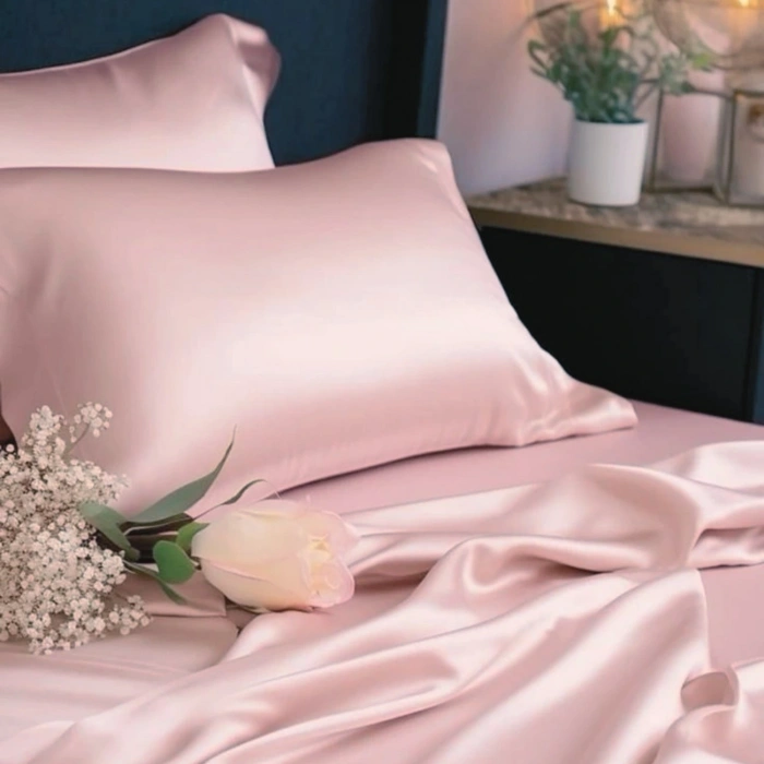 Antibakteriyel Terletmeyen İpek Saten Yastık Kılıfı 2li 50x70 Pembe