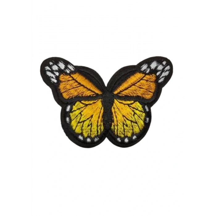 Aplike Ütü İle Yapışan Kelebek Sarı Arma 7x5 cm