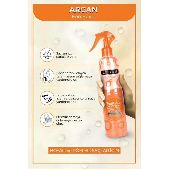 Argan Çift Fazlı Kondisyoner Fön Suyu 400 ML  - mrfs
