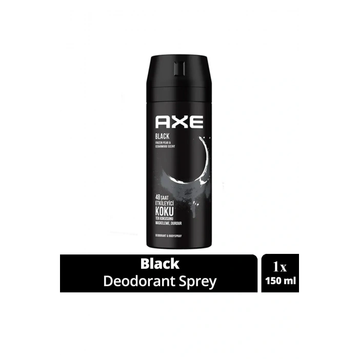 Axe Erkek Deodorant & Bodyspray Black 48 Saat Etkileyici Koku Vücut Spreyi 150 ml
