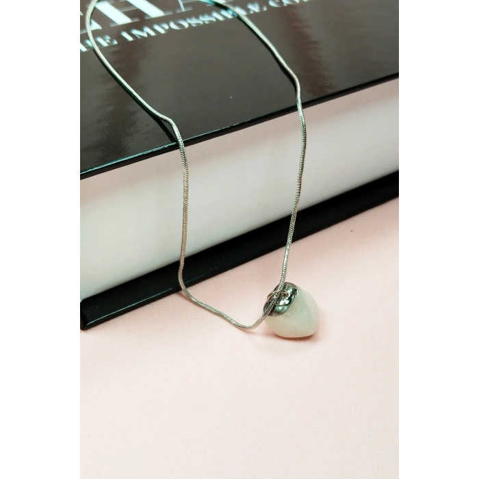 Aytaşı Doğal Taşı Zincirli El Yapımı Kolye Uç: 2 cm Zincir: 20 cm Kutulu