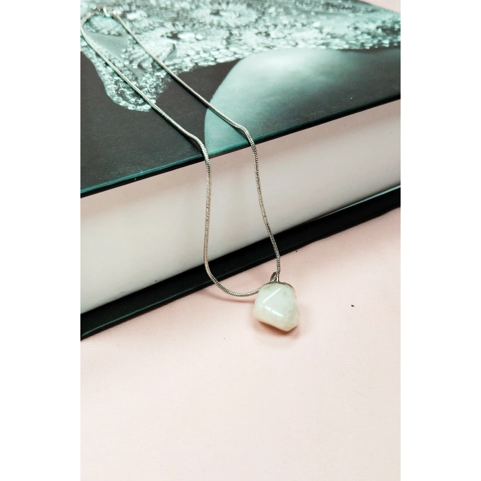 Aytaşı Doğal Taşı Zincirli El Yapımı Kolye Uç: 2 cm Zincir: 20 cm Kutulu