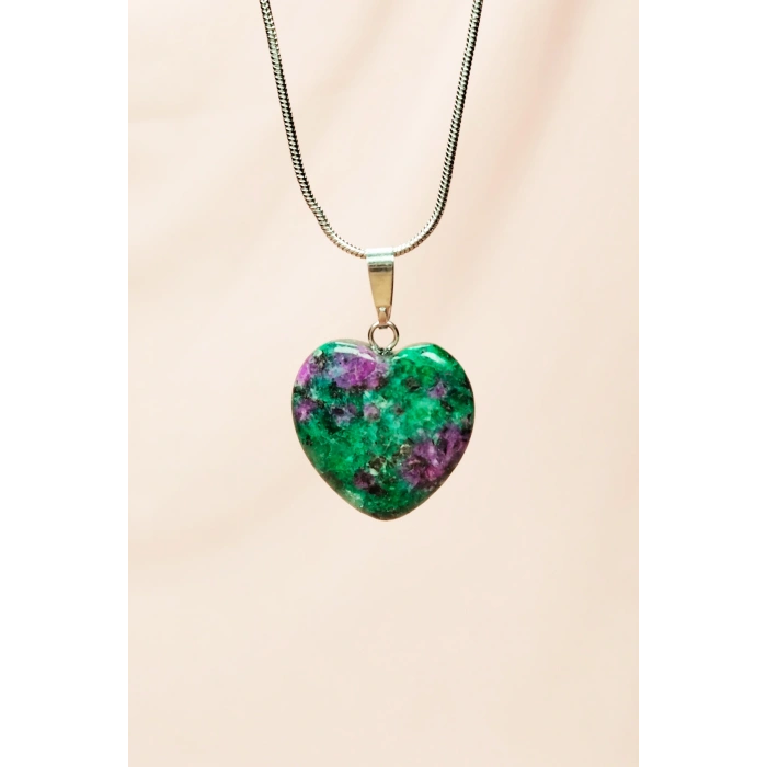 Azurit Doğal Taşı Zincirli El Yapımı Kolye Uç: 2 cm Zincir: 20 cm Kutulu