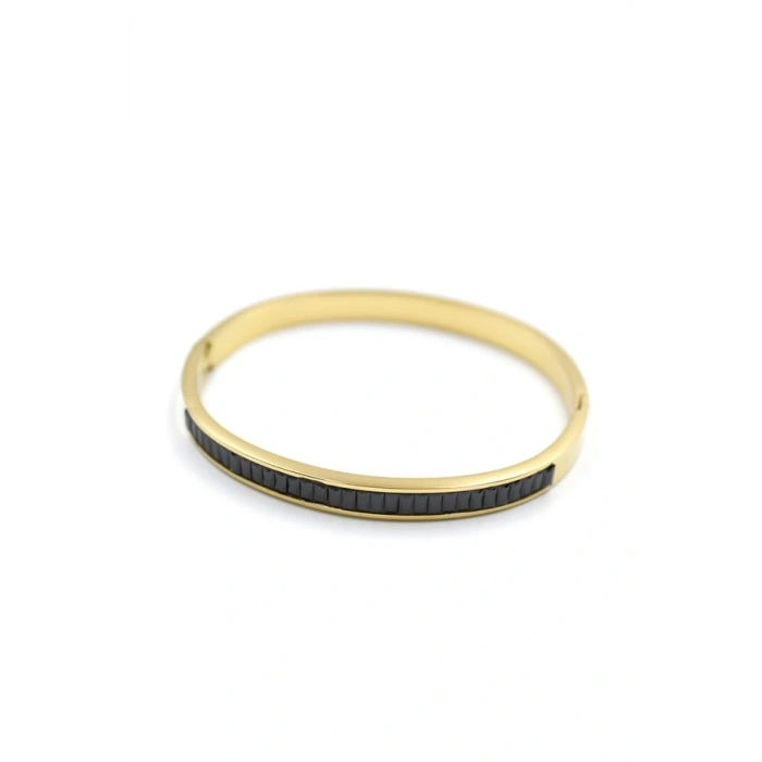 Baget Taşlı Bilezik - Siyah