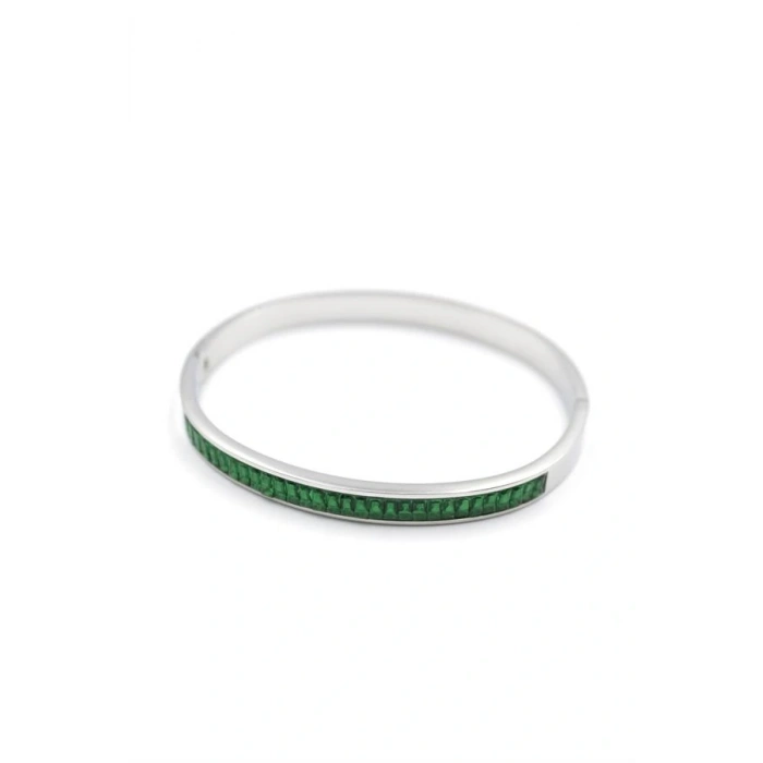 Baget Taşlı Bilezik - Yeşil