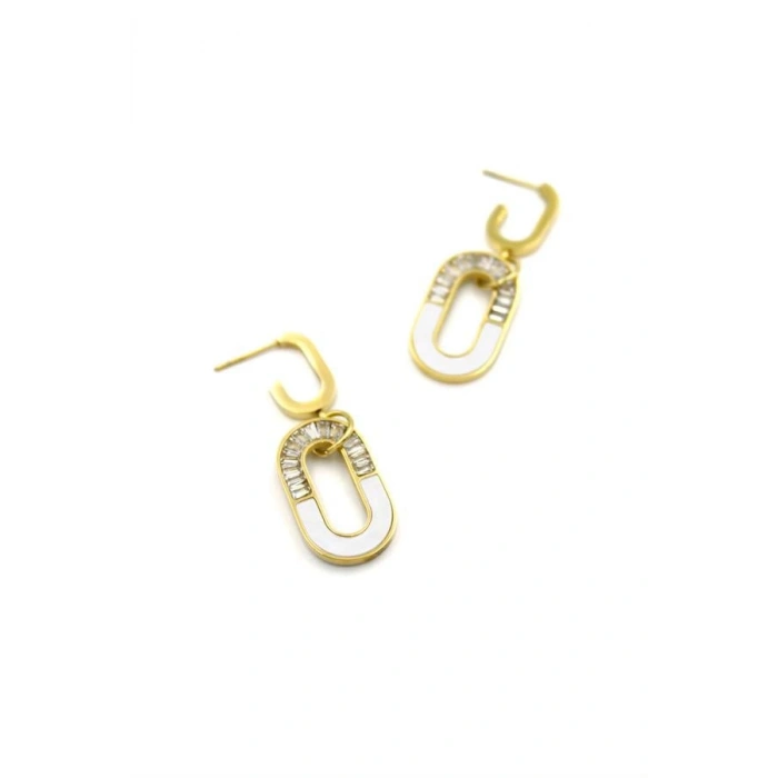 Baget Taşlı  Küpe - Altın