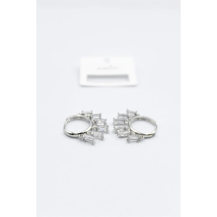 Baget Taşlı Shakira Küpe - Gümüş