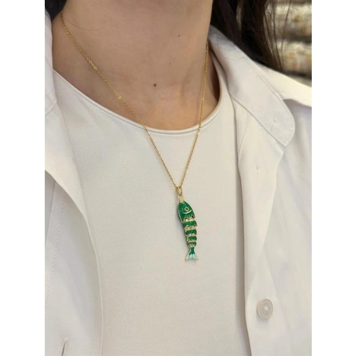 Balık Kolye - Yeşil